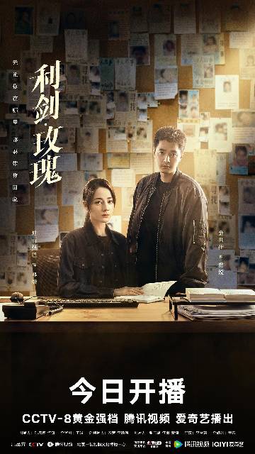 alt="电视剧《利剑·玫瑰》(2025)宣传海报,呈现打拐办主任邓妍与警员常锐在暗夜中追踪线索的紧张场景,展现打拐民警与犯罪分子斗智斗勇的硬核悬疑氛围。"